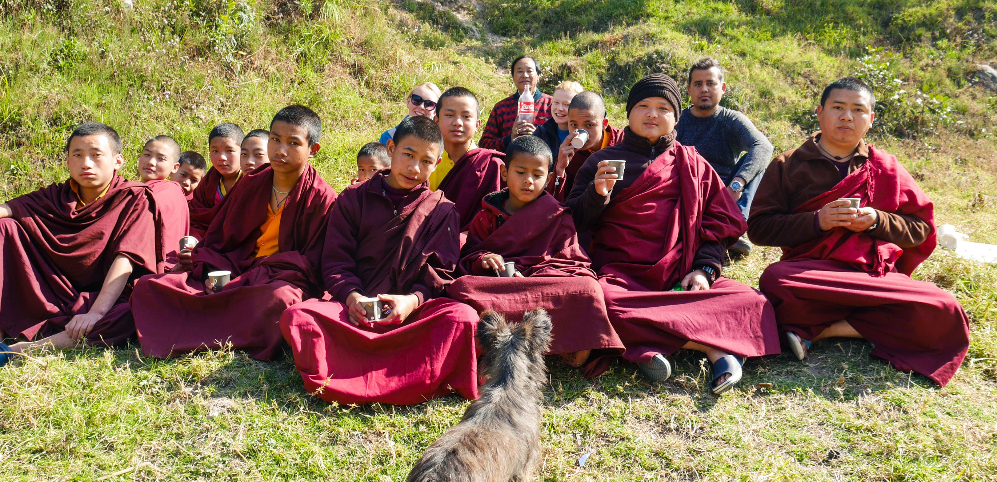 Kids at Buddhist Monastery in Sikkim, India