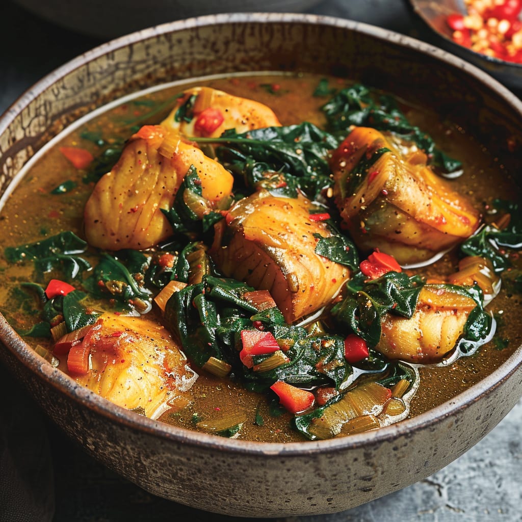 Fish and Spinach Stew