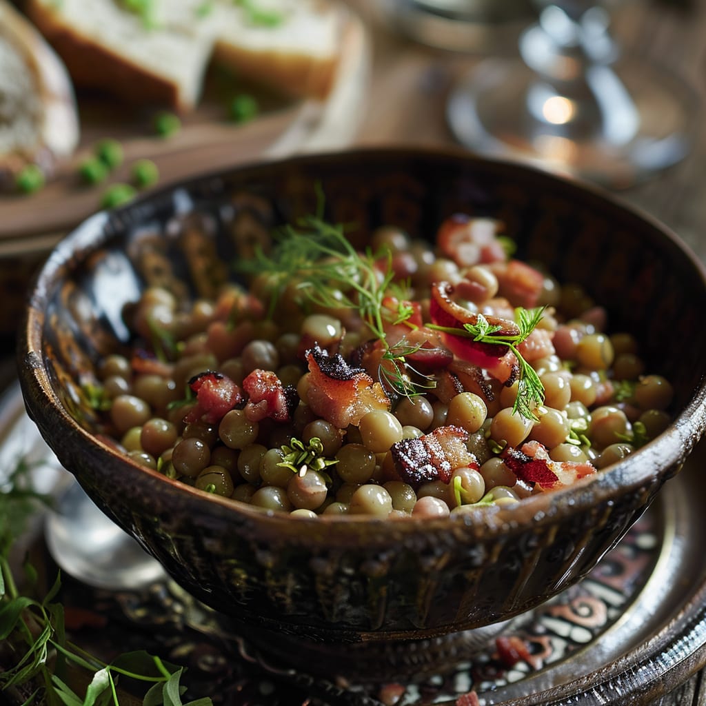 Grey Peas with Bacon