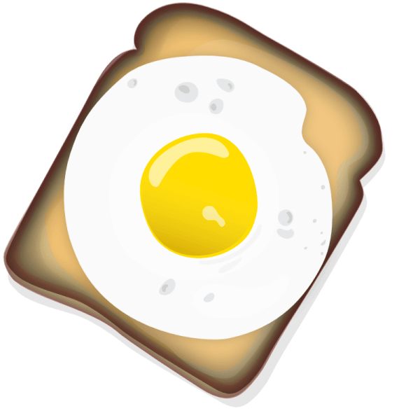 Egg on toast vector illustration