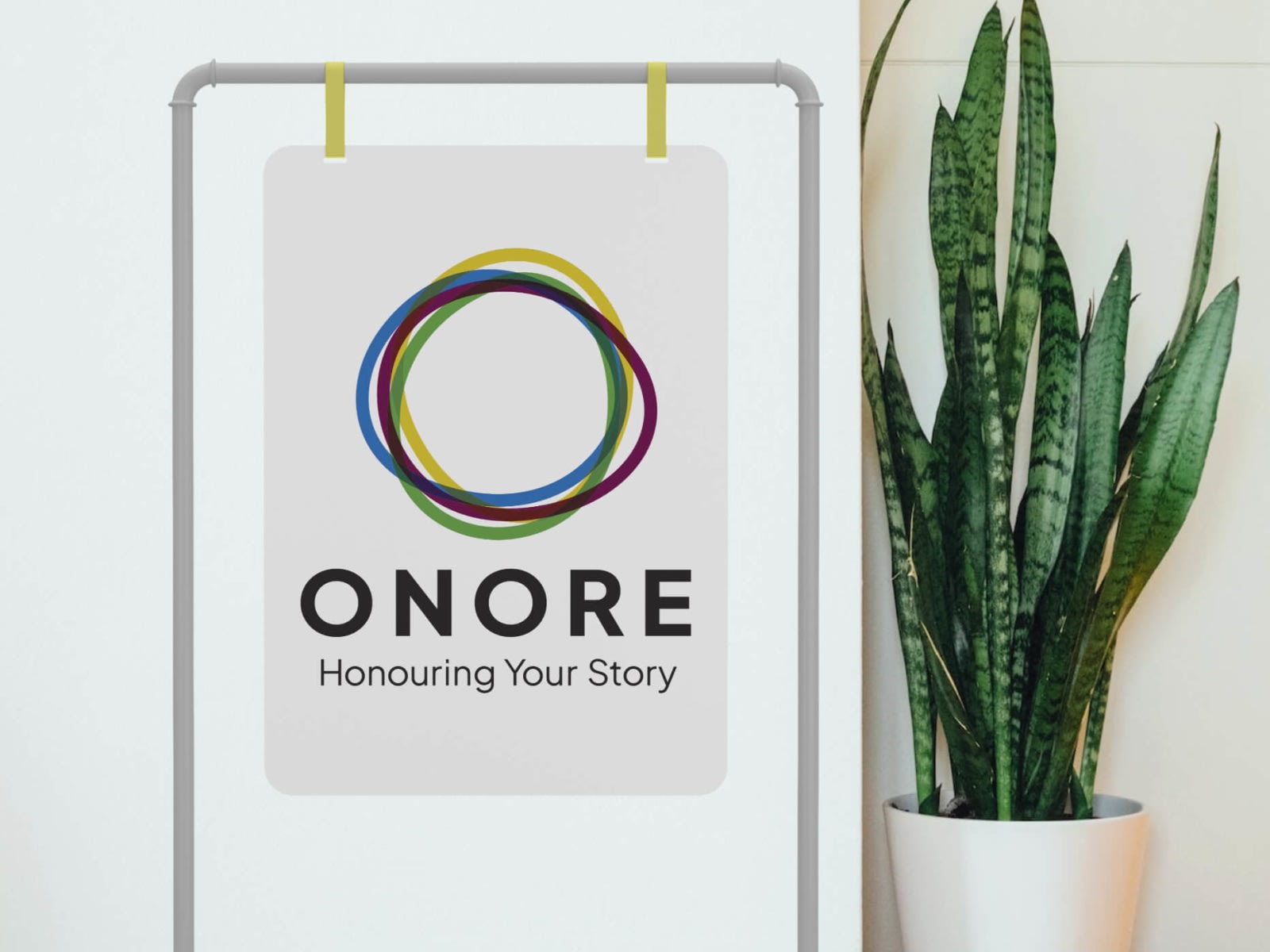 Onore identity design indoor signage