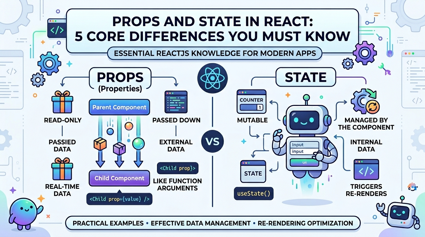 Props và State trong React: 5 Khác Biệt Cốt Lõi Bạn Phải Biết