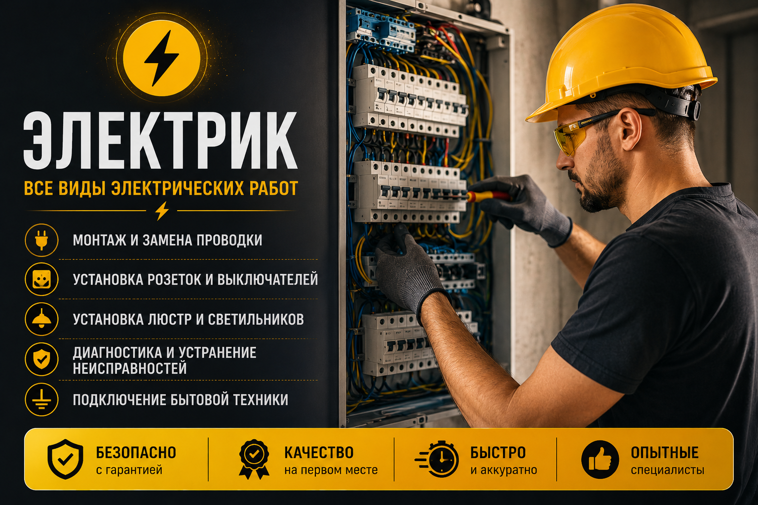 ⚡ Электрики ботаҷриба — ҳар кори барқро бо сифат иҷро мекунем! 🛠️