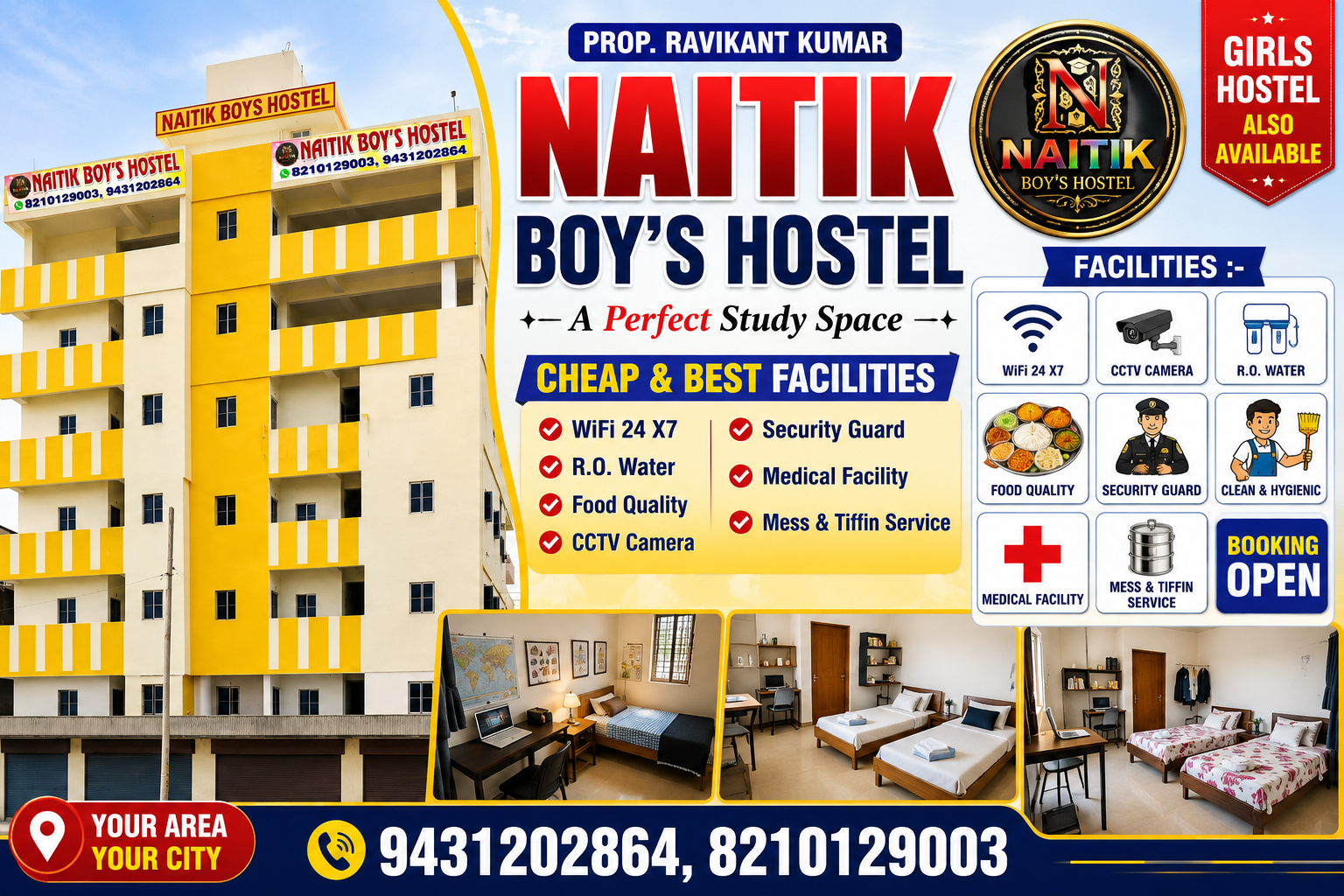 Naitik Boy's Hostel Premium High Definition Custom Banner Image 1