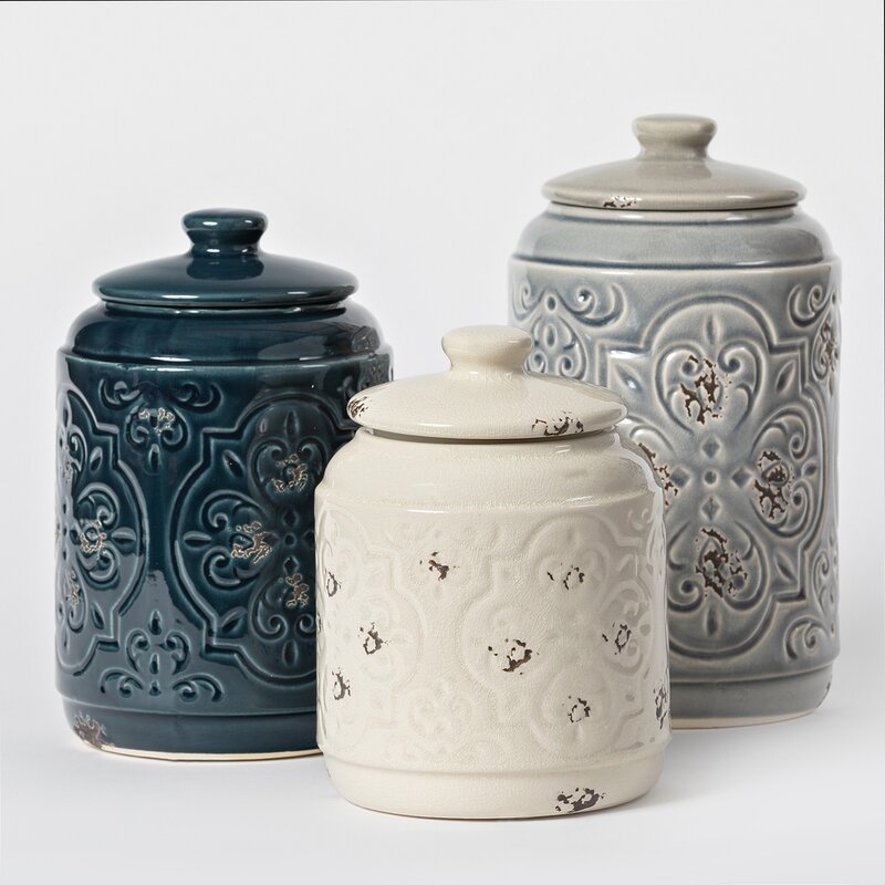 Canister Sets for the Kitchen Rustic Quilted 3 Piece ...