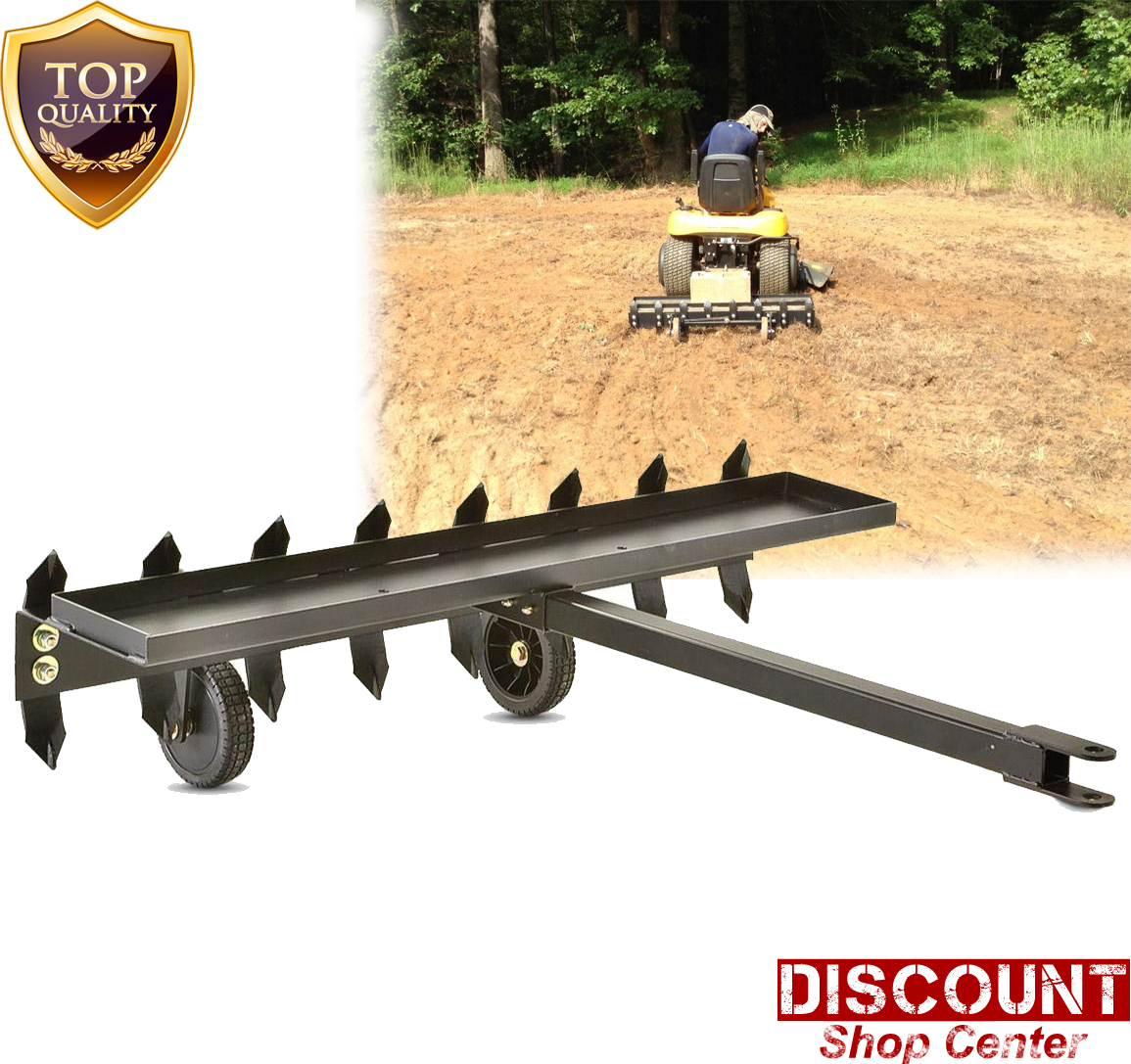 Tow Behind Plow Utv Atv 48" Tiller Rake Garden Food Plot Planting Raking Tilling eBay