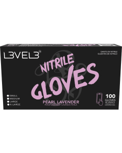 L3VEL3 Pearl Lavender Large Professional Nitrile Gloves 100 Pack