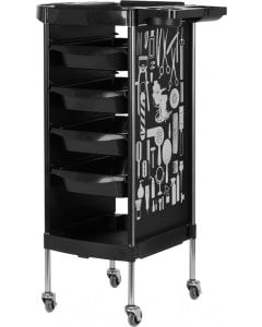 Gabbiano Hairdresser Trolley Black Graphics
