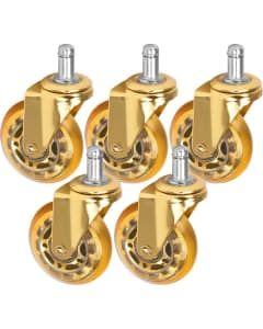Gabbiano Roll Speed Stool Wheel black Press-On Set Of 5 Pcs Gold