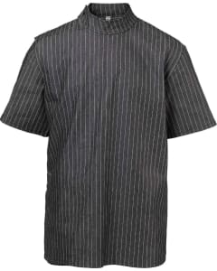 Black Pinstriped Barber Jacket Medium