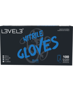 L3VEL3 Blue X-Large Professional Nitrile Gloves 100 Pack