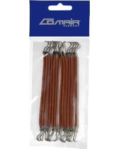 Comair Elastic Bands With Hooks 10 cm Brown - 12 Pcs