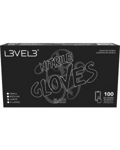 L3VEL3 Black X-Large Professional Nitrile Gloves 100 Pack