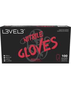 L3VEL3 Red-Ish X-Large Professional Nitrile Gloves 100 Pack