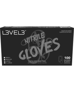 L3VEL3 Liquid Metal Small Professional Nitrile Gloves 100 Pack