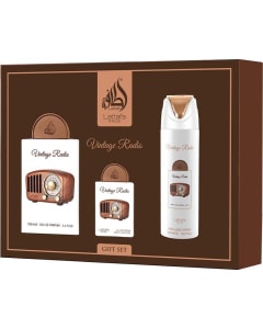 Lattafa Pride Vintage Radio 100 ml EDP + 20 ml EDP + 200 ml Deodorant
