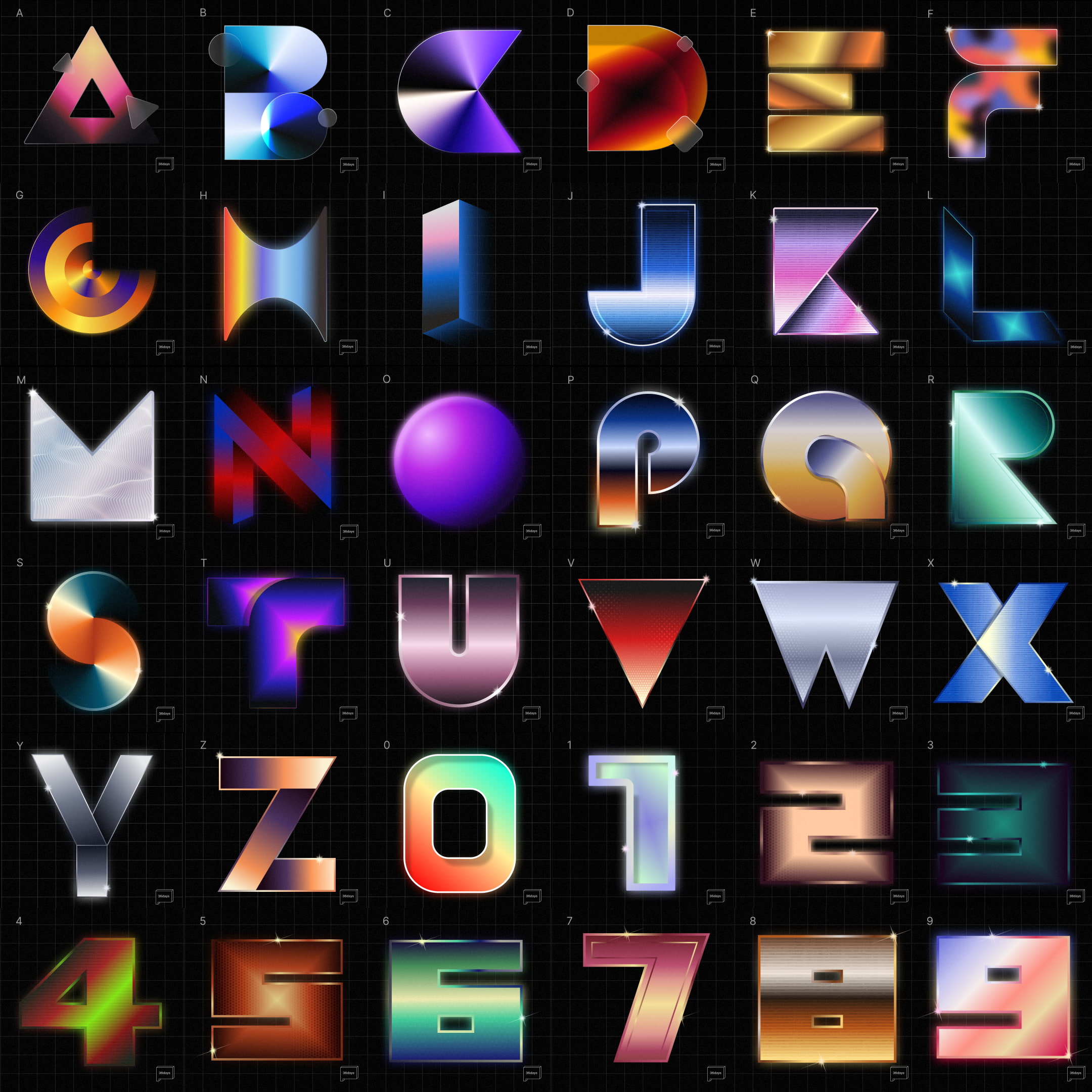 All Letters Typography Graphic Design