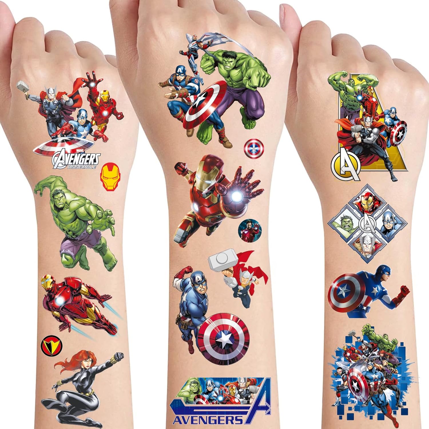Tatouage Enfant Avengers Feuilles
