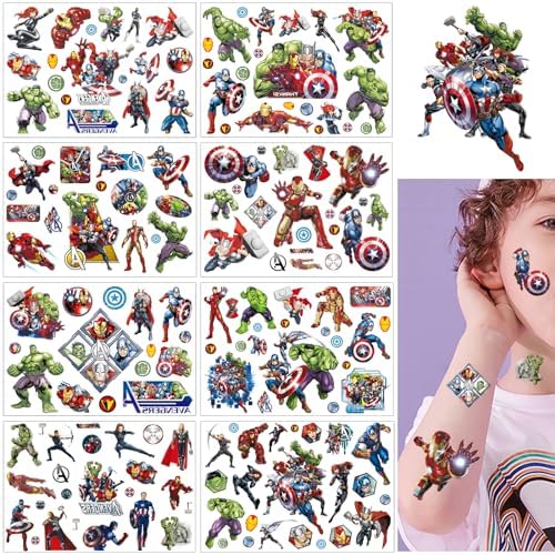 Vue 2 de Tatouage Enfant Avengers Feuilles