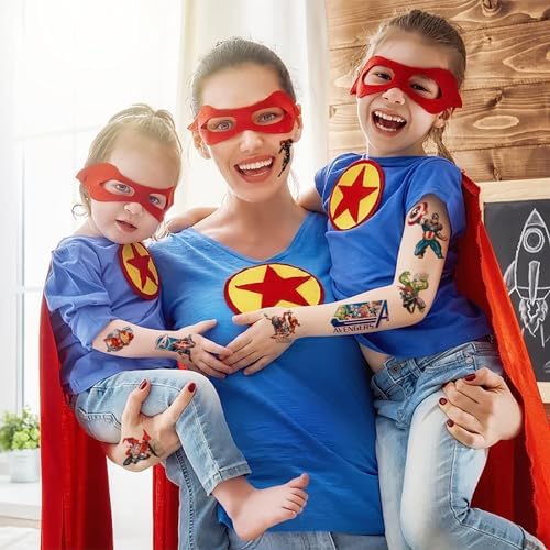 Vue 3 de Tatouage Enfant Avengers Feuilles