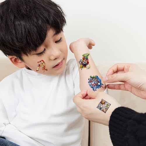 Vue 4 de Tatouage Enfant Avengers Feuilles