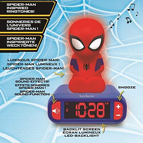 Vue 3 de Lexibook Spiderman Reveil Veilleuse