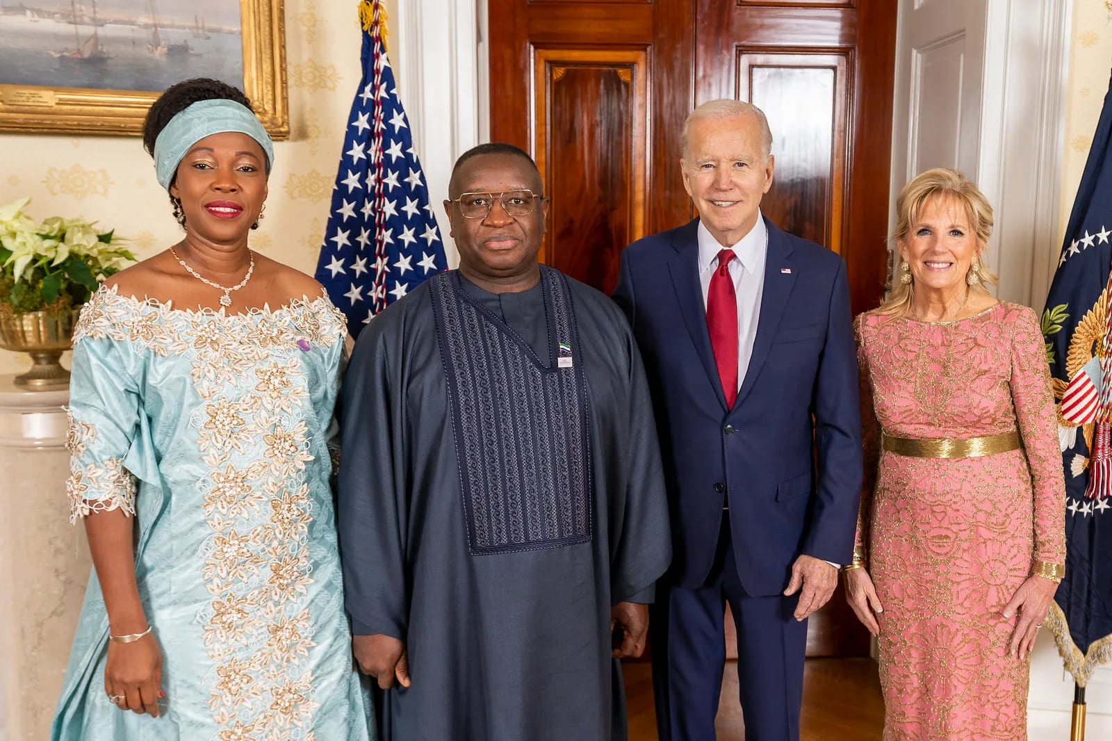 Fatima Bio, Julius Maada Bio, Joe Biden, Jill Biden