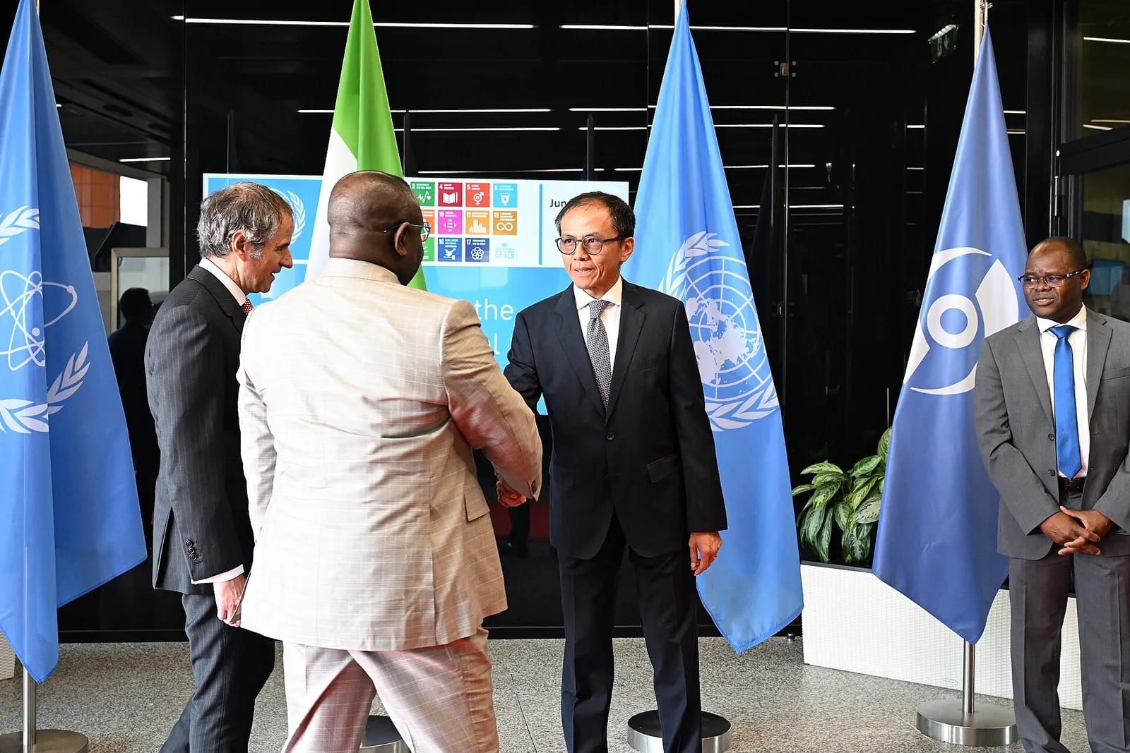 IAEA DG Rafael Grossi welcomes Julius Maada Bio, Vienna, June 2024, 12