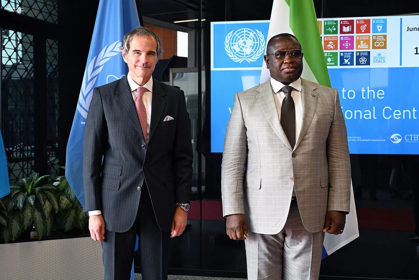 IAEA DG Rafael Grossi welcomes Julius Maada Bio, Vienna, June 2024, 14