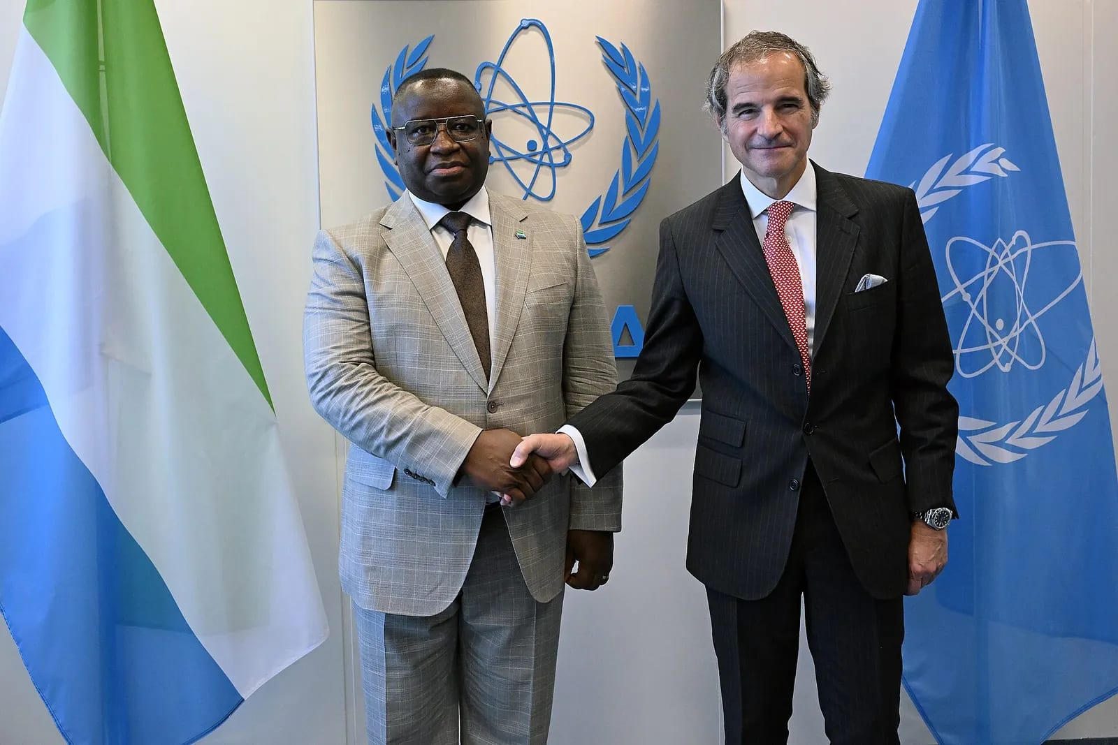 IAEA DG Rafael Grossi welcomes Julius Maada Bio, Vienna, June 2024, 25