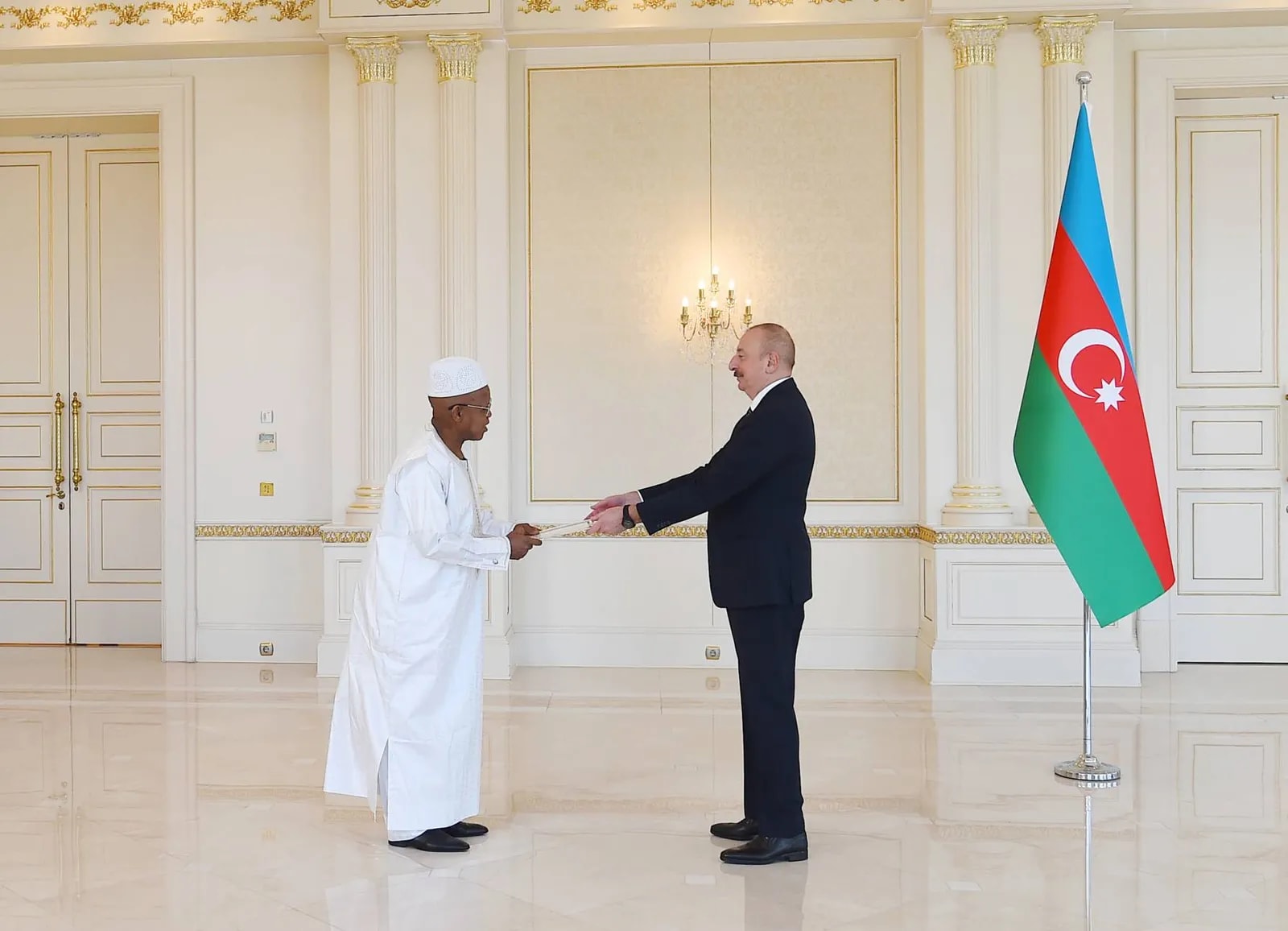 Ilham Aliyev received credentials of incoming ambassador of Sierra Leone, January 2024 02