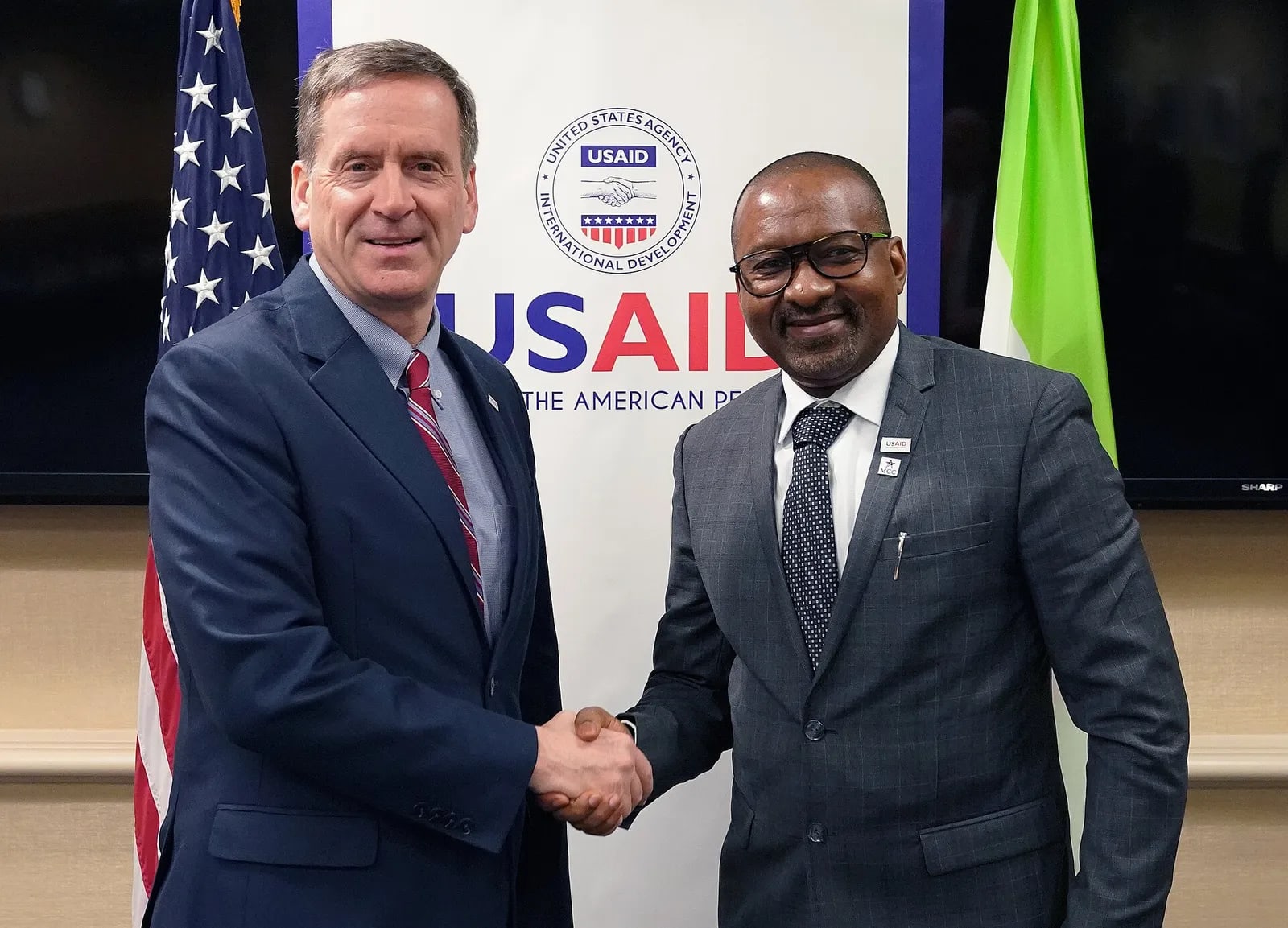 Mark Green and Mohamed Juldeh Jalloh at USAID HQ (1)