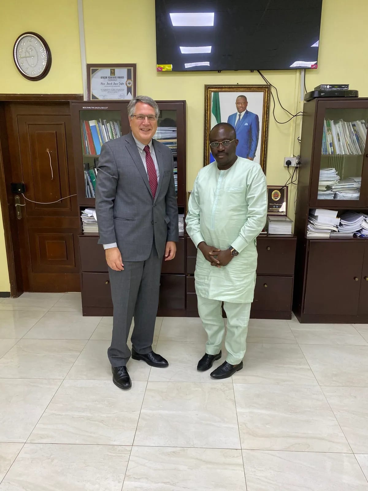 US Ambassador with Minister Saffa