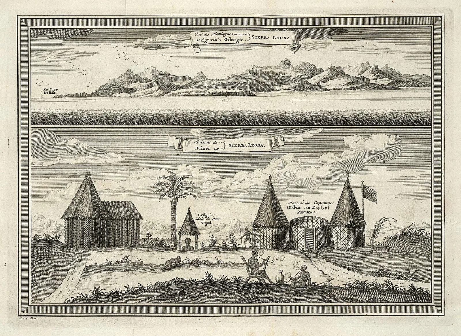 View of a mountain range and houses in Sierra Leone