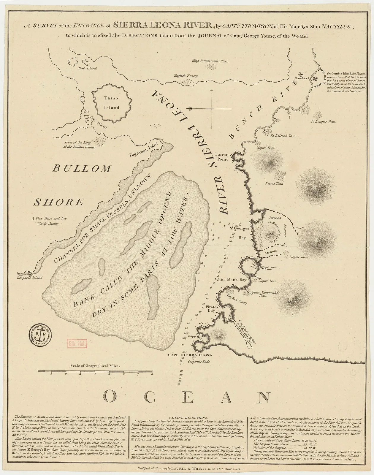 A survey of the entrance of Sierra Leona river / Capt. Thomson