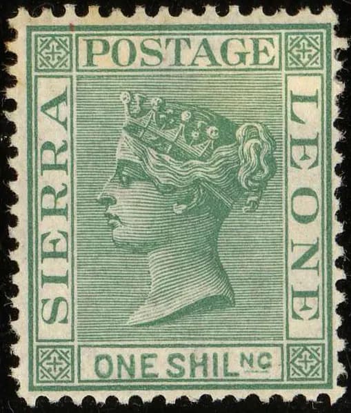1876ca 1sh Sierra Leone unused Yv17 Mi7B SG22 green