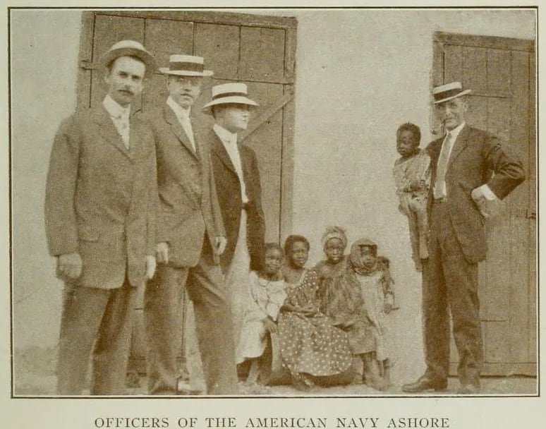 FORBES(1910) 04 Freetown, Officers of the American Navy ashore