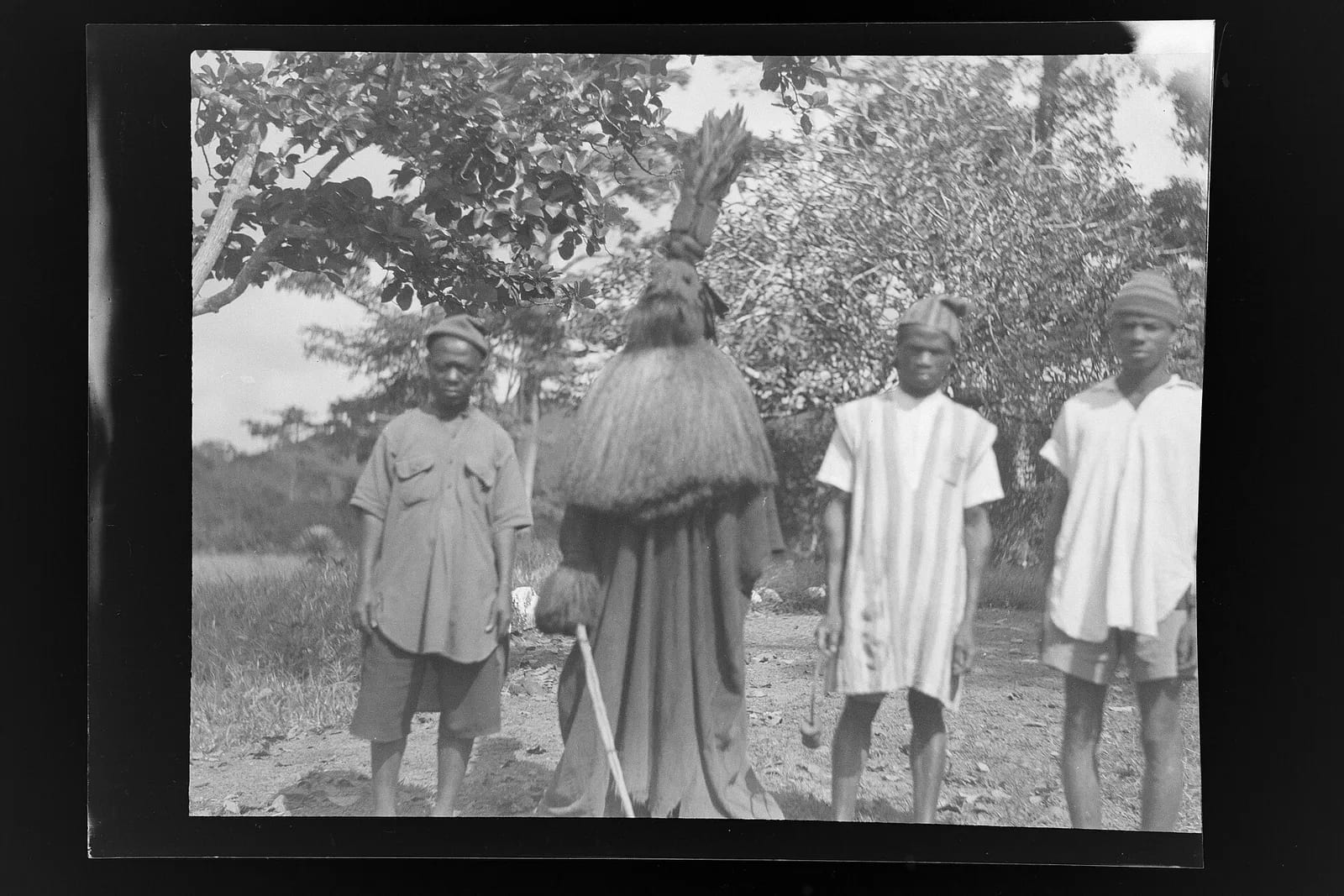 A 'falui' masker, a one-armed warrior spirit, Panguma 1936