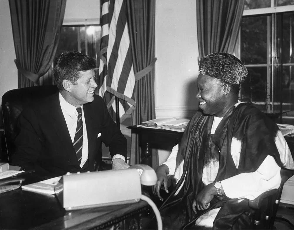 President John F. Kennedy Meets with William H. Fitzjohn, Charge d'Affairs of Sierra Leone