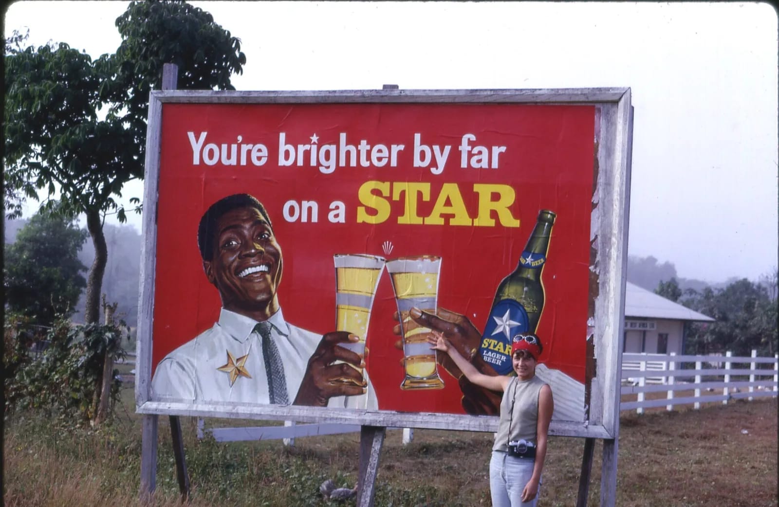 Advertising sign for Star beer, Pendembu, Sierra Leone (West Africa), 1967 (1709257876)