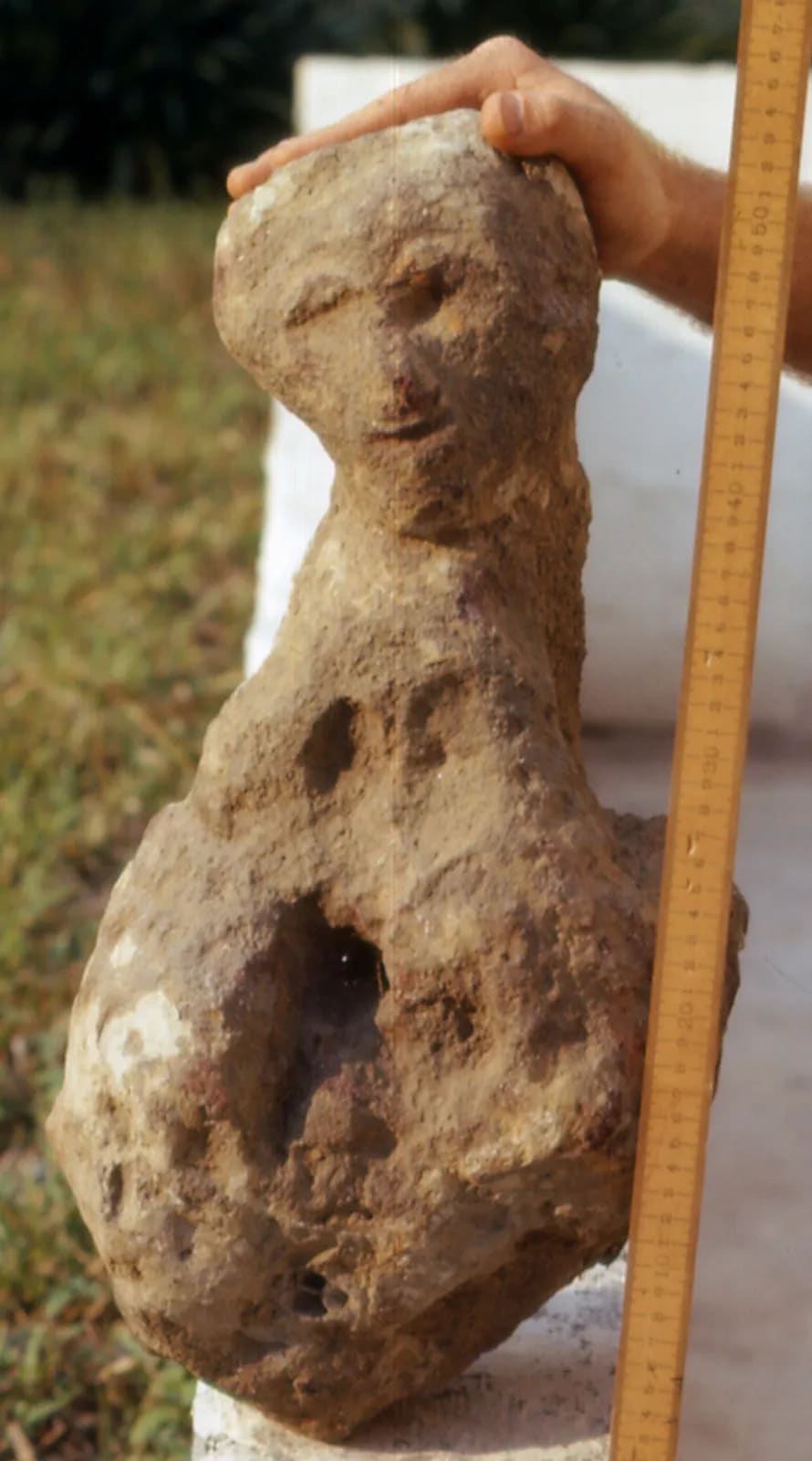 Carved stone figure from Sierra Leone or Liberia at the Africana Museum, Cuttington College, Suakoko, Liberia (West Africa) (2158765449)