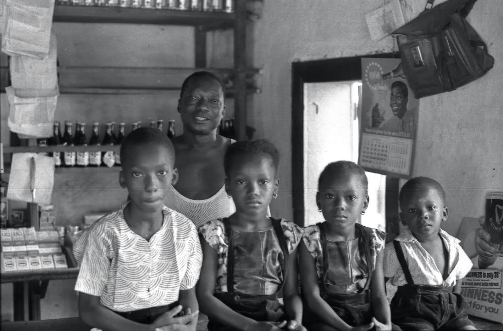 Lansana Kamara and four of his children, Kabala, Sierra Leone (west Africa) 1968 (2632474492)