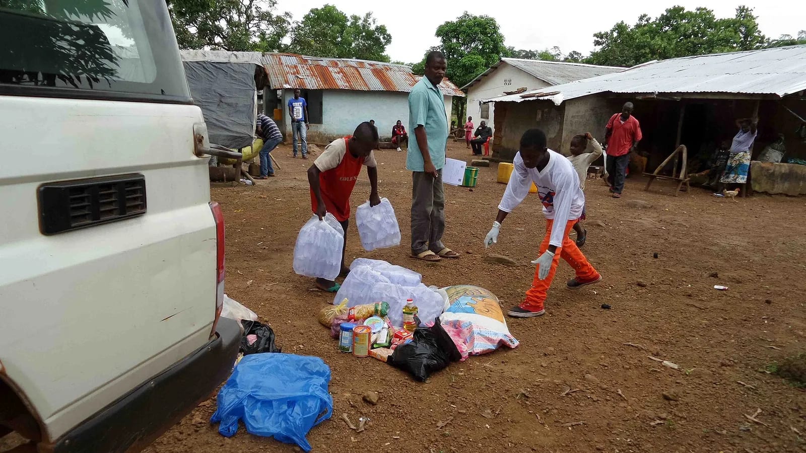 Food Distribution for an ebola affected family John Obey Sierra Leone
