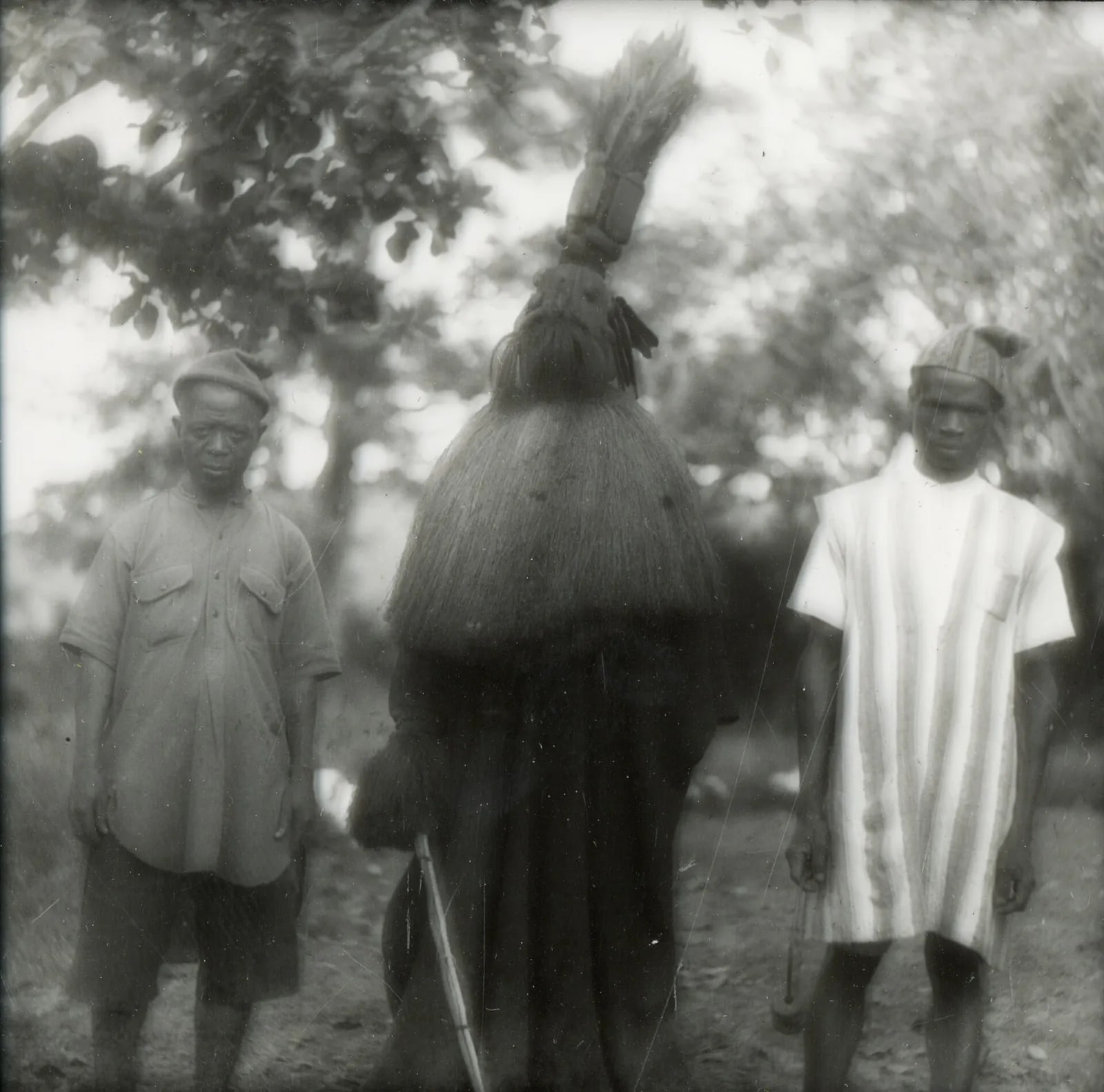 A 'falui' masker, a one-armed warrior spirit, Panguma 1936