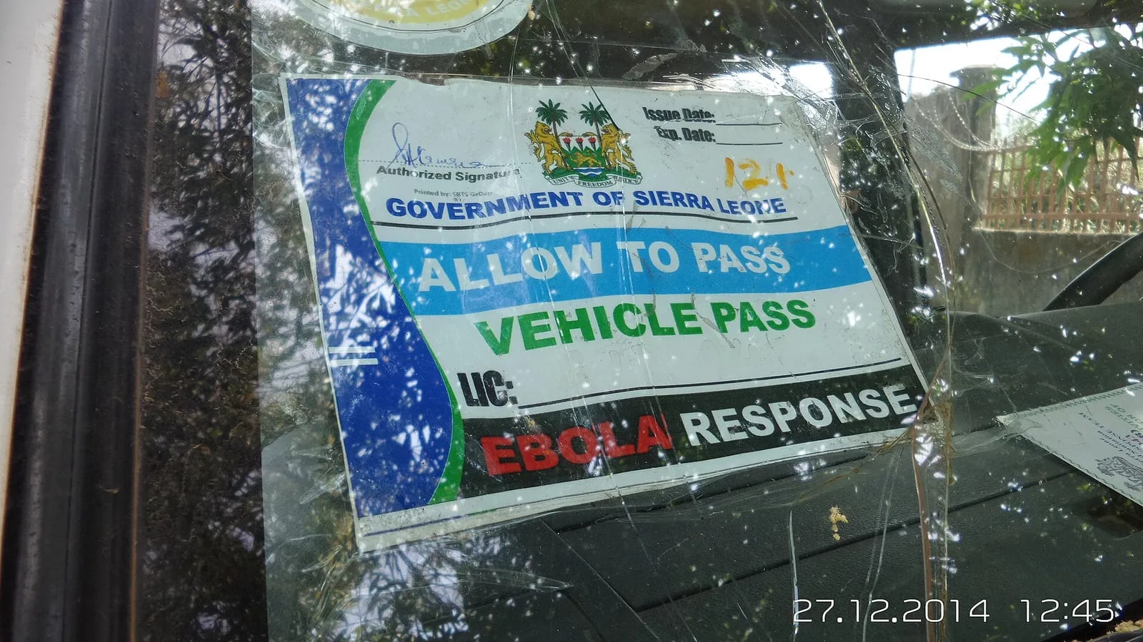 Travel permit car in Quarantine areas of Sierra Leone