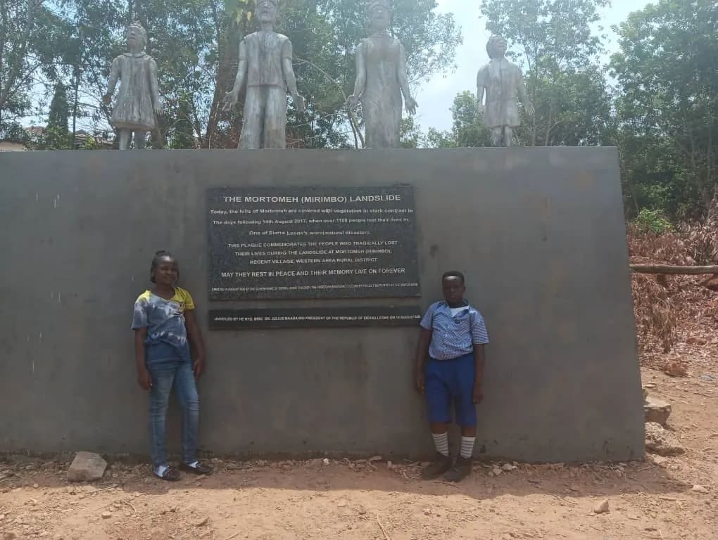Mudslide monument in memory of the lives lost (Climate change)