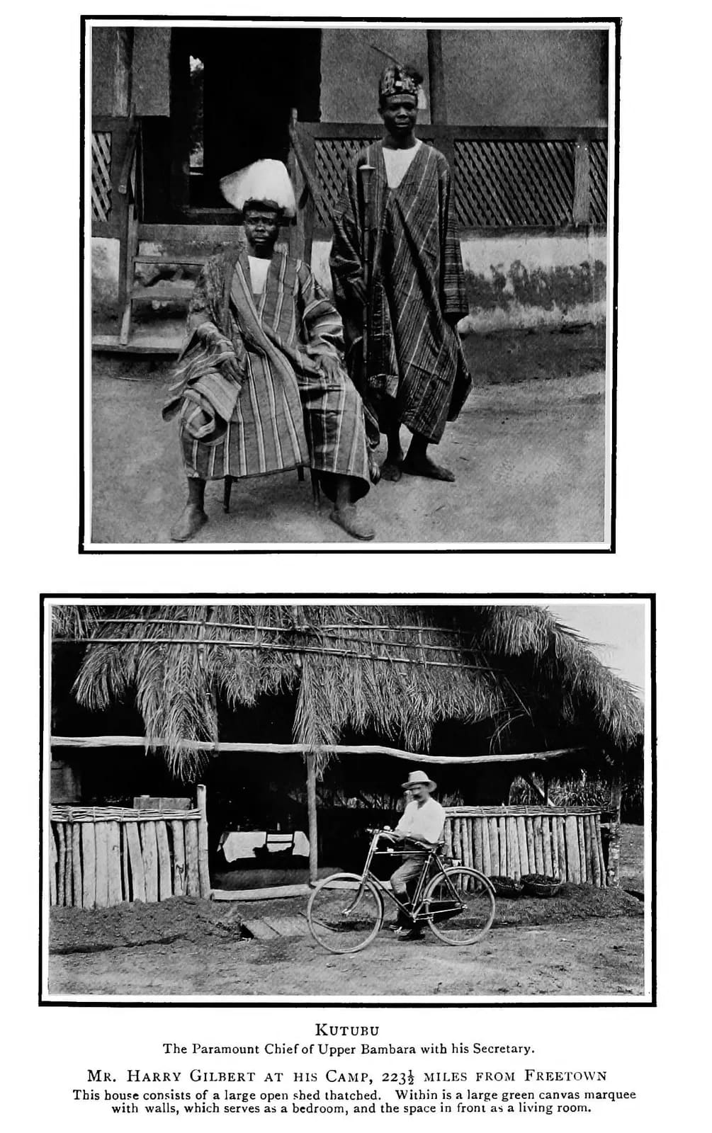 Kutubu, Paramount Chief of Upper Bambara, with his secretary, Pendembu, 1910