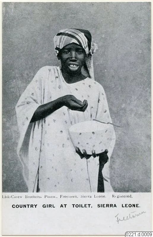 A young woman with her washing bowl (Lisk-Carew postcard)