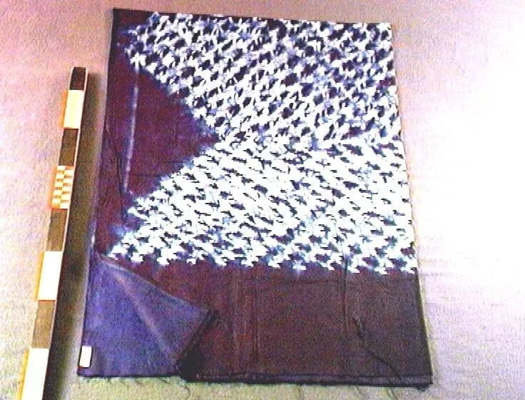 Dark blue gara cloth with a light blue tied pattern