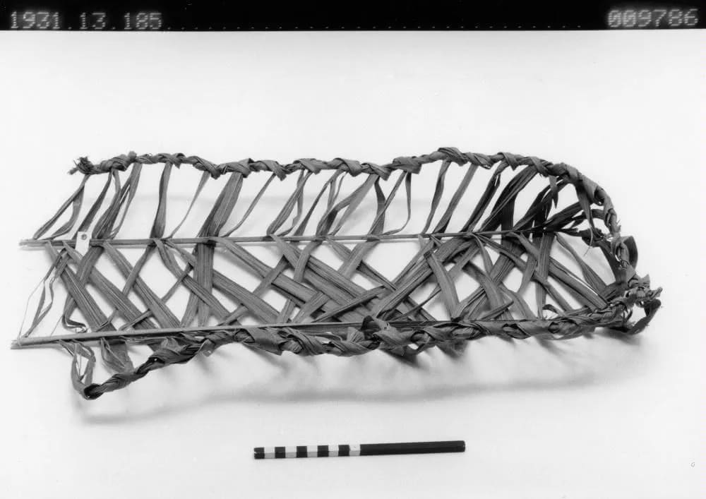 Basket of two palm leaves plaited together